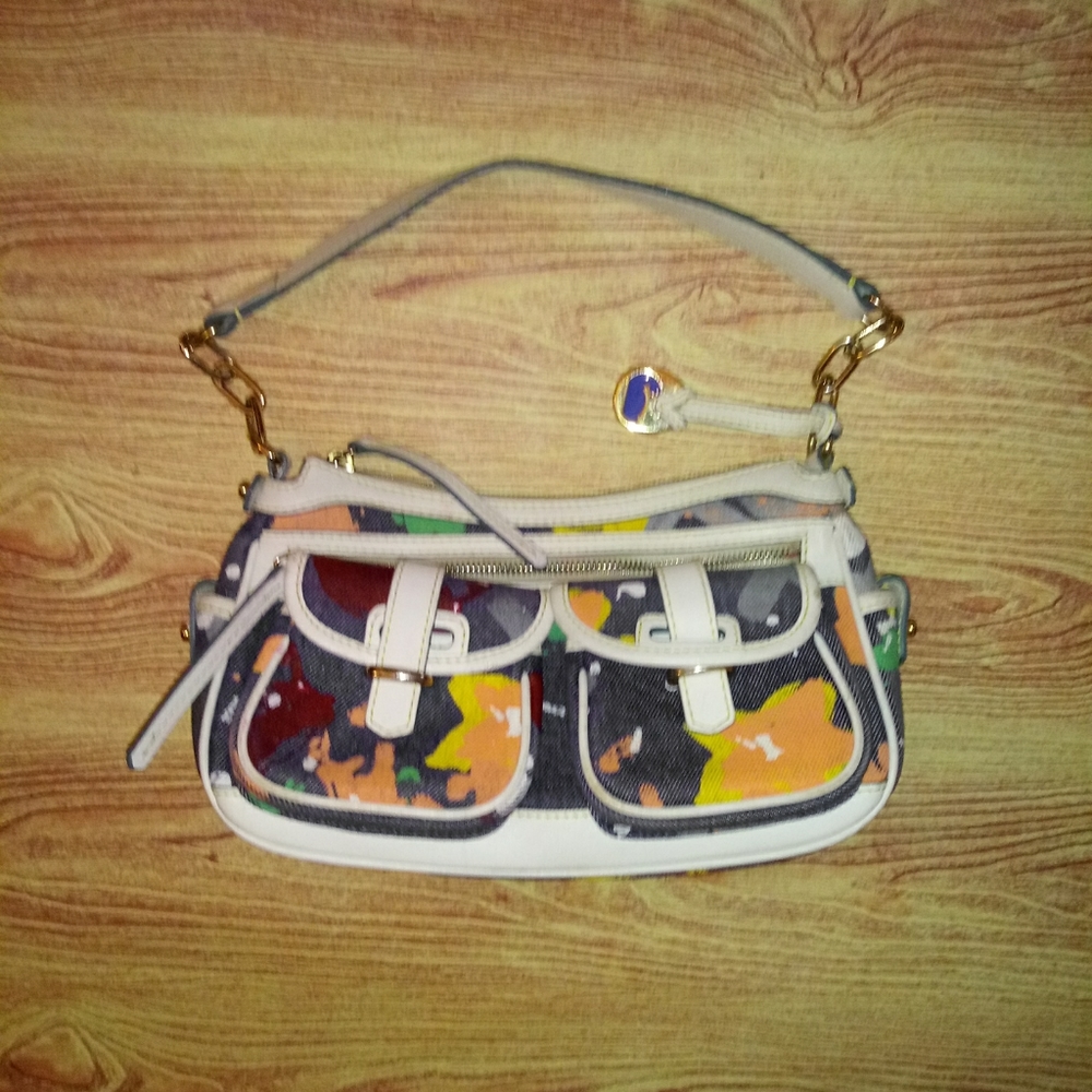 Dooney & Bourke paint splash denim purse